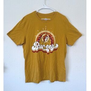 Bucees Yellow Retro Graphic T Shirt Mens XL Short Sleeve Crew Neck Cotton Blend